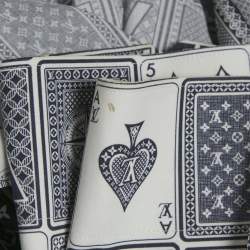 Pre Owned Louis Vuitton White/Blue LV Cards Print Cotton Shirt M