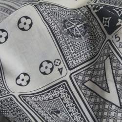 Pre Owned Louis Vuitton White/Blue LV Cards Print Cotton Shirt M