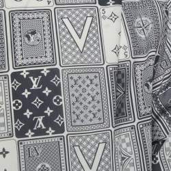 Pre Owned Louis Vuitton White/Blue LV Cards Print Cotton Shirt M