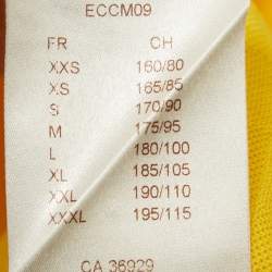 Pre Owned Louis Vuitton Yellow Damier Jacquard Knit Polo T-Shirt XS