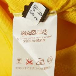 Pre Owned Louis Vuitton Yellow Damier Jacquard Knit Polo T-Shirt XS