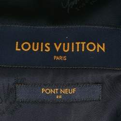 Pre Owned Louis Vuitton Navy Blue Checkered Wool Suit L