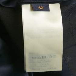 Pre Owned Louis Vuitton Navy Blue Checkered Wool Suit L