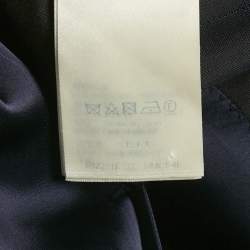Pre Owned Louis Vuitton Navy Blue Checkered Wool Suit L