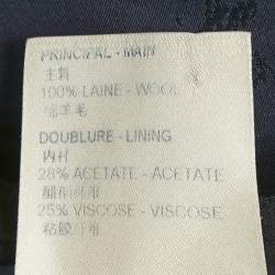 Pre Owned Louis Vuitton Navy Blue Checkered Wool Suit L