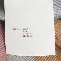 Pre Owned قميص لويس فيتون حرير أسود بطبعة مخططة وأزرار أمامية مقاس صغير