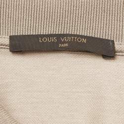 Pre Owned Louis Vuitton Greenish Grey Cotton Pique Polo T-Shirt S