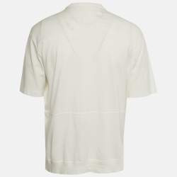 مملوكة مسبقًا Louis Vuitton White Logo Print Jersey Crewneck T-Shirt XS