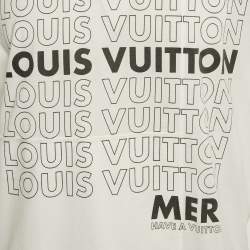مملوكة مسبقًا Louis Vuitton White Logo Print Jersey Crewneck T-Shirt XS