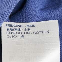مملوكة مسبقًا Louis Vuitton Blue Jersey V-Neck T-Shirt L