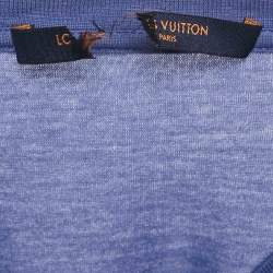 مملوكة مسبقًا Louis Vuitton Blue Jersey V-Neck T-Shirt L