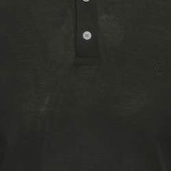 Pre Owned Louis Vuitton Black Cotton Pique Polo T-Shirt M