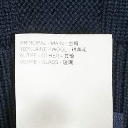 Pre Owned Louis Vuitton Blue Damier Wool Knit Marque L'Vuitton Sweater M