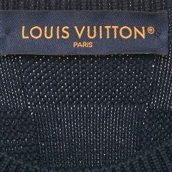 Pre Owned Louis Vuitton Blue Damier Wool Knit Marque L'Vuitton Sweater M