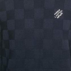 Pre Owned Louis Vuitton Blue Damier Wool Knit Marque L'Vuitton Sweater M