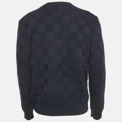 Pre Owned Louis Vuitton Blue Damier Wool Knit Marque L'Vuitton Sweater M