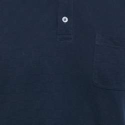 Pre Owned Louis Vuitton Blue Cotton Pique Polo T-Shirt M