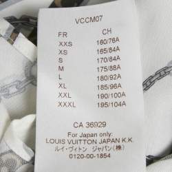 Pre Owned Louis Vuitton White Chain and Belt Print Crepe Regular Fit Shirt M