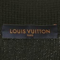 Pre Owned Louis Vuitton Black LV Intarsia Rib Knit Cardigan L