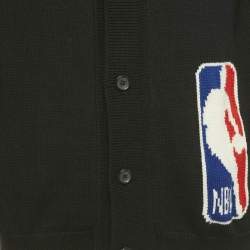 Pre Owned Louis Vuitton Black LV Intarsia Rib Knit Cardigan L