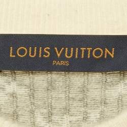 Pre Owned Louis Vuitton Cream Knit Monogram Crewneck Sweatshirt M