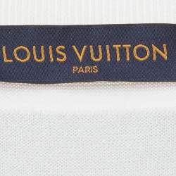 Pre Owned Louis Vuitton White Intarsia Knit Sweatshirt L 