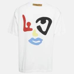 Pre Owned Louis Vuitton White Intarsia Knit Sweatshirt L 