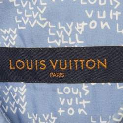 Pre Owned Louis Vuitton Blue LV Damier Spread Print Cotton Shirt L