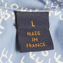 Pre Owned Louis Vuitton Blue LV Damier Spread Print Cotton Shirt L