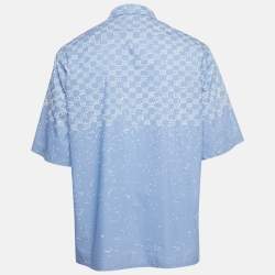 Pre Owned Louis Vuitton Blue LV Damier Spread Print Cotton Shirt L