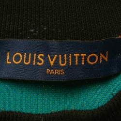 Pre Owned Louis Vuitton Multicolor Logo Intarsia Cotton Knit Sweatshirt M