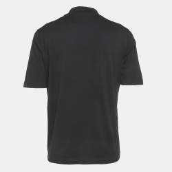 Pre Owned Louis Vuitton Black Logo Embroidered Cotton T-Shirt XL