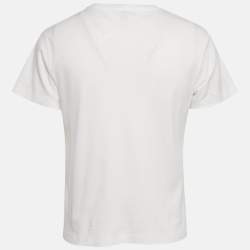 Pre Owned Louis Vuitton White Logo Print Cotton Crewneck T-Shirt L