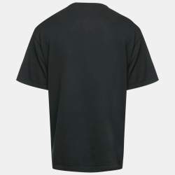Pre Owned Louis Vuitton Black Logo Intarsia Knit Crewneck T-Shirt L