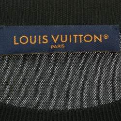 Pre Owned Louis Vuitton Black Logo Intarsia Knit Crewneck T-Shirt L
