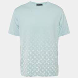 Pre Owned Louis Vuitton Blue Gradient Monogram Print Cotton T-Shirt XL