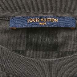 مملوكة مسبقًا تي شيرت لوي فيتون تي شيرت رمادي داميير قماش جيرسي مقاس كبير (لارج) 