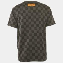 مملوكة مسبقًا تي شيرت لوي فيتون تي شيرت رمادي داميير قماش جيرسي مقاس كبير (لارج) 