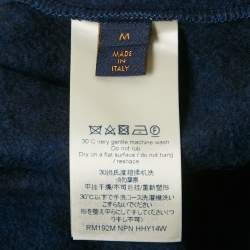 Pre Owned Louis Vuitton Blue Monogram Wool Blend Crewneck Sweatshirt M