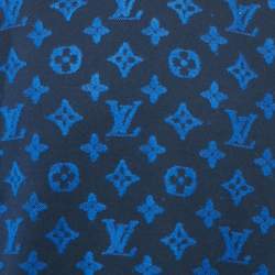 Pre Owned Louis Vuitton Blue Monogram Wool Blend Crewneck Sweatshirt M