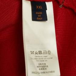 Pre Owned Louis Vuitton Red Monogram Jersey Track Jacket XXL