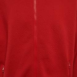 Pre Owned Louis Vuitton Red Monogram Jersey Track Jacket XXL