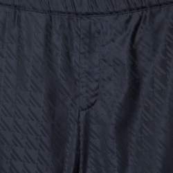 Pre Owned بنطلون صوف لوي فيتون نمط المونوغرام أزرق منتصف الليل مقاس صغير - سمول