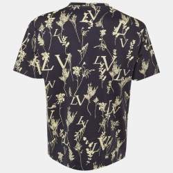 مملوكة مسبقًا Louis Vuitton Blue/White Printed Cotton Crew Neck T-Shirt L