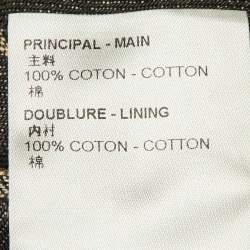 Pre Owned Louis Vuitton Grey Monogram Jacquard Denim Wide Leg Jeans S/Waist 30"