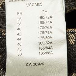 Pre Owned Louis Vuitton Grey Monogram Jacquard Denim Wide Leg Jeans S/Waist 30"