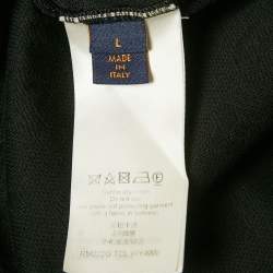 Pre Owned تي شيرت جيب ثلاثي الأبعاد لوي فيتون قطن بنقوش أحادية اللون أسود مقاس كبير - لارج