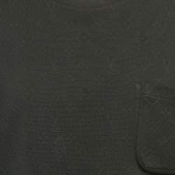 Pre Owned تي شيرت جيب ثلاثي الأبعاد لوي فيتون قطن بنقوش أحادية اللون أسود مقاس كبير - لارج