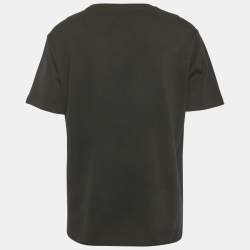 Pre Owned تي شيرت جيب ثلاثي الأبعاد لوي فيتون قطن بنقوش أحادية اللون أسود مقاس كبير - لارج