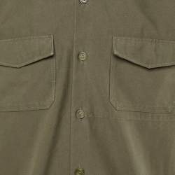 Pre Owned Louis Vuitton Vintage Dusty Green Cotton Button Front Overshirt M